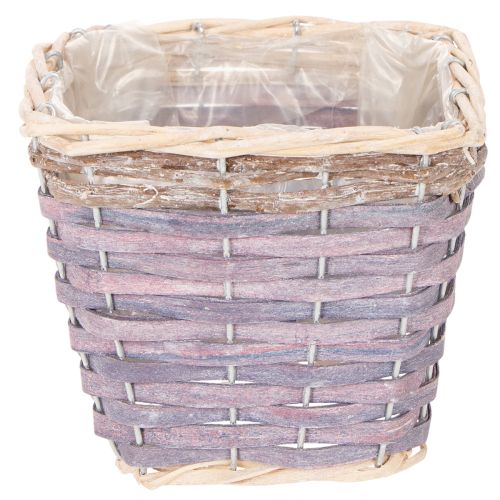 Pflanzkorb quadratisch 14cm mit Folie Holz bunt 4er-Set | Floristik24.ch
