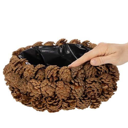 Runde Schale aus Tannenzapfen zum Bepflanzen 30 cm Naturbraun | Floristik24.ch