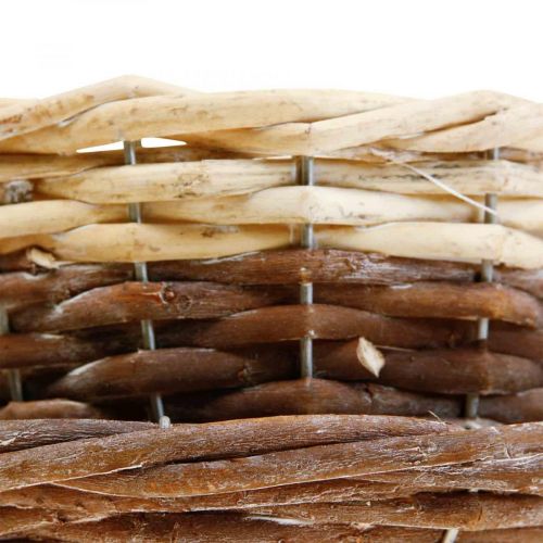 Floristik24 Pflanzkorb geflochten, Pflanztasse mit Untertasse Ø16cm