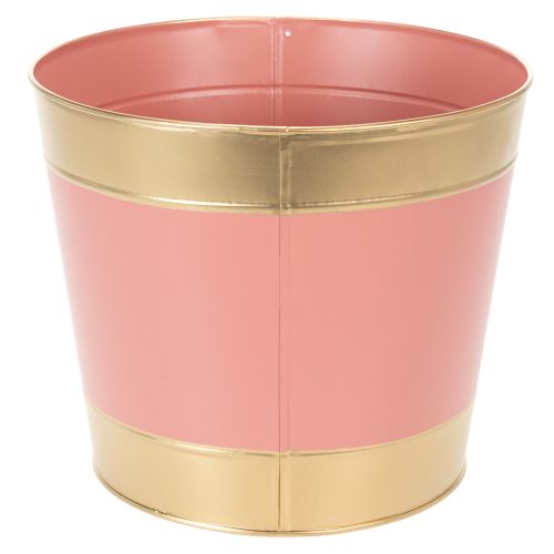 Pflanzkübel Metall Ø26cm H22cm Goldrand Rosa/Beige/Pfirsich/Braun 4er-Set | Floristik24.ch