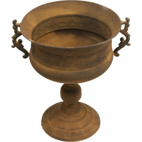 Floristik24 Pflanzkübel Rost Optik Pokalvase groß Metall Ø29cm H39cm