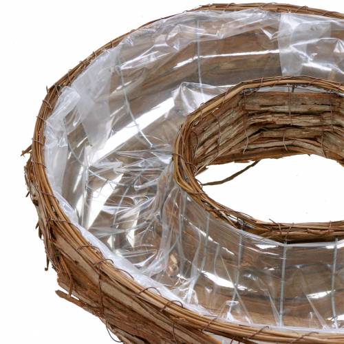 Floristik24 Pflanzring Rinde Natur Pflanzschale Ø50/43cm 2er Set