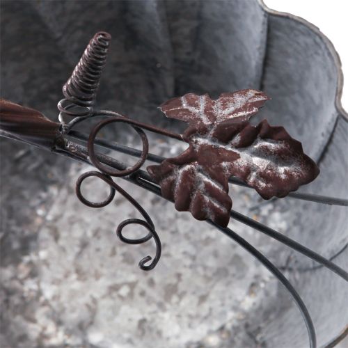 Floristik24 Pflanzschale Metall Kürbis Deko Topf Zink Ø21/30cm Set von 2St