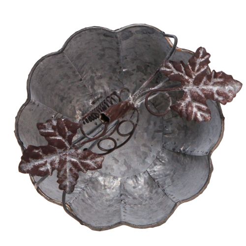 Floristik24 Pflanzschale Metall Kürbis Deko Topf Zink Ø21/30cm Set von 2St