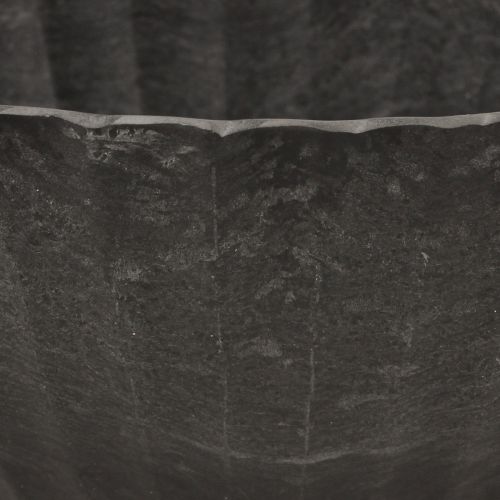 Floristik24 Pflanzschale mit Rillen Pflanzschiffchen Anthrazit 24cm