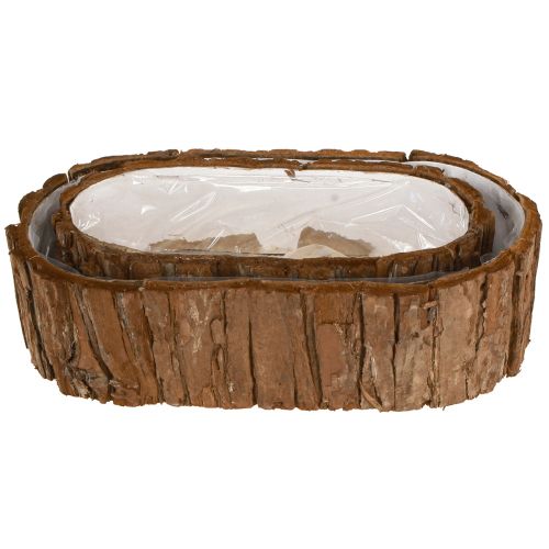 Artikel Pflanzschale oval Rinde Natur 30,5×15cm / 24×11cm 2er-Set