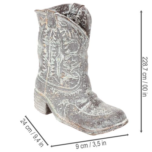 Deko Cowboy-Stiefel Pflanzgefäss Polyresin Grau-Blau 24cm | Floristik24.ch