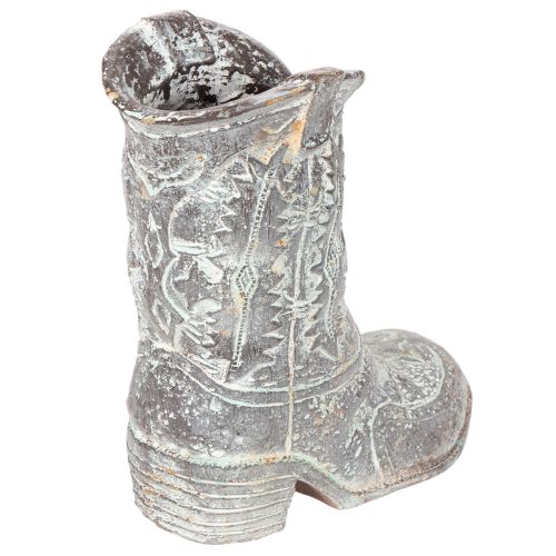 Deko Cowboy-Stiefel Pflanzgefäss Polyresin Grau-Blau 24cm | Floristik24.ch