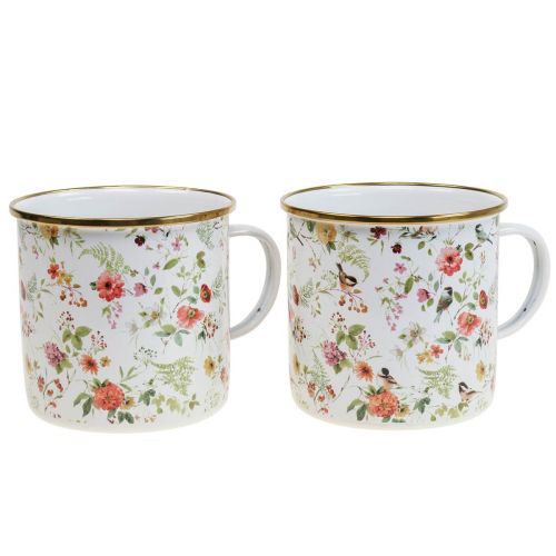 Artikel Pflanztasse Emaille Tasse zum Bepflanzen Blumen Ø11cm