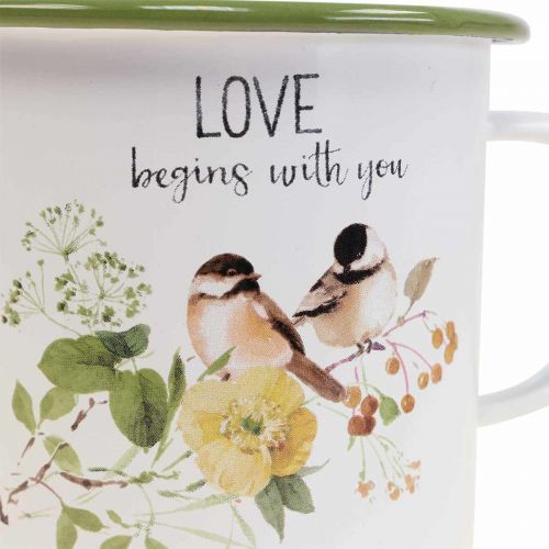 Artikel Pflanztasse Emaille Tasse zum Bepflanzen Spruch Ø11cm