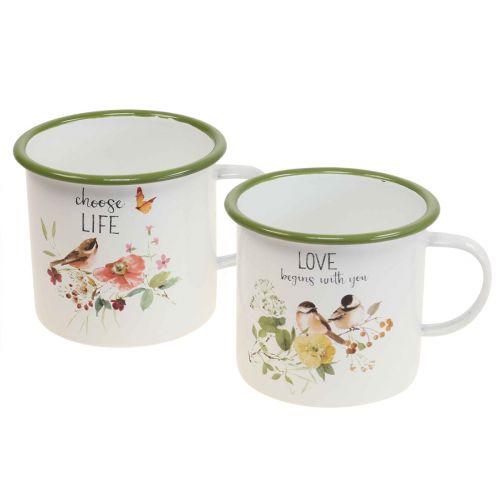 Floristik24 Pflanztasse Emaille Tasse zum Bepflanzen Spruch Ø11cm