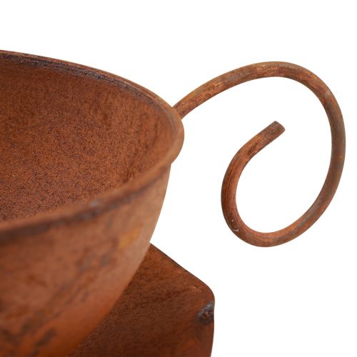 Floristik24 Pflanztasse mit Untertasse Pflanztopf Rost Ø19,5cm H8cm