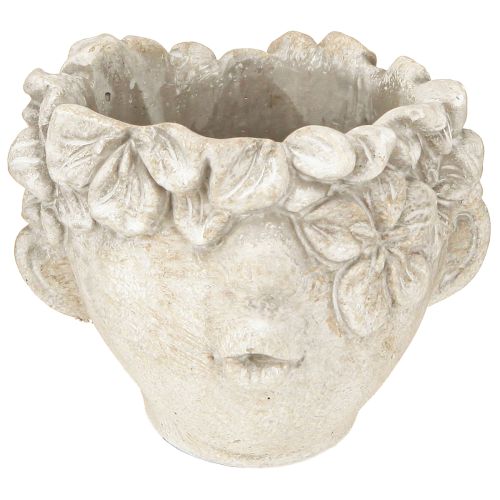 Pflanztopf Büste Kussmund Blumentopf mit Gesicht Creme H10cm 3St