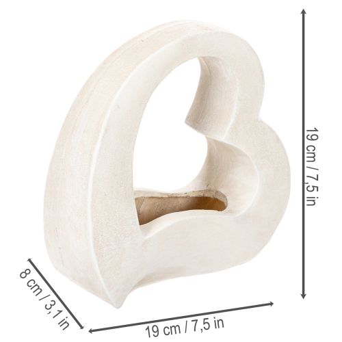 Herzförmige Deko-Schale aus Keramik, 19 cm, Weiss, zum Bepflanzen und Dekorieren | Floristik24.ch