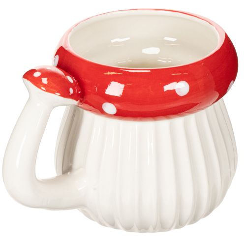 Tasse aus Keramik im Fliegenpilz-Design, 10 cm, rot-weiss | Floristik24.ch