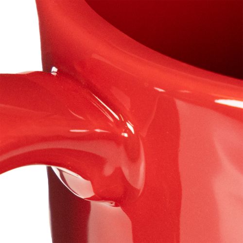 Tasse mit Unterteller aus Keramik, 17 cm, Rot, für Trocken- und Kunstblumen | Floristik24.ch
