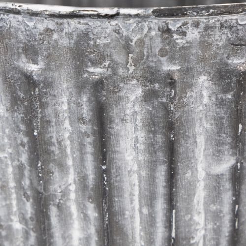 Pflanztopf aus Metall mit Henkeln Ø16,5cm, Strukturdesign, für Innen und Aussen | Floristik24.ch