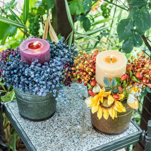 Floristik24 Pflanztopf Orange, Braun, Grün Ø13cm H12,5cm 3er-Set