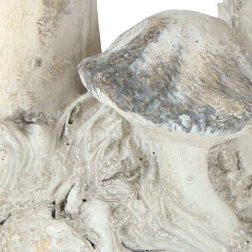 Artikel Pilz Deko Steinguss Grau Weiß gewaschen 21,5×18×22cm