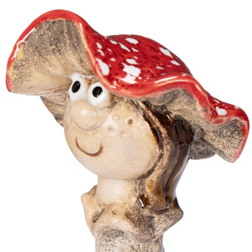 Pilz-Stecker Dekofigur Mädchen und Junge Fliegenpilz 13 cm Keramik Rot 2er-Set | Floristik24.ch