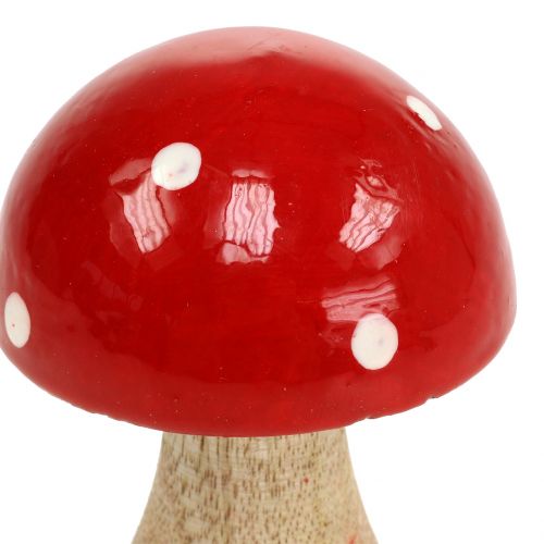 Floristik24 Fliegenpilz aus Holz Rot 11,5cm