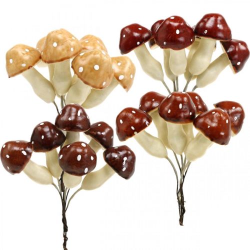 Floristik24 Pilze sortiert 3cm x 5cm am Draht 48 St