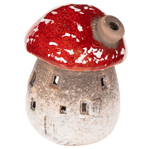 Pilzhaus 2er-Set Keramik 10cm rot-weiss mit Schornstein | Floristik24.ch