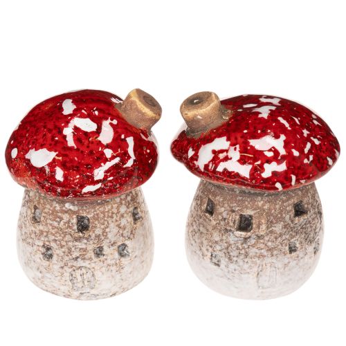 Pilzhaus Miniatur Deko Fliegenpilz Keramik 6 cm 2er-Set | Floristik24.ch
