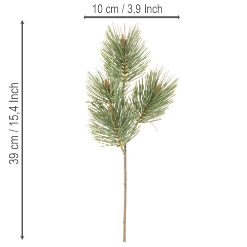 Künstlicher Kiefernzweig 39 cm grün 6 Stück Set für Dekoration | Floristik24.ch