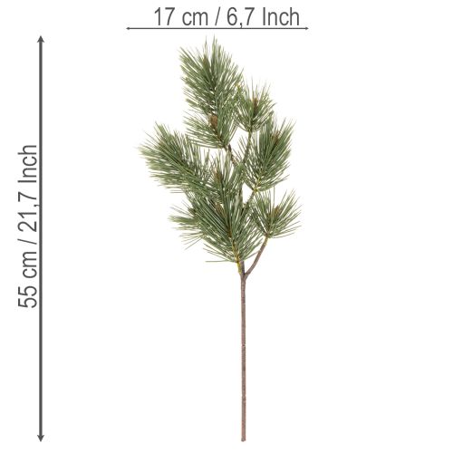 Künstlicher Kiefernzweig Grün 55cm Kunststoff 3 Stück | Floristik24.ch