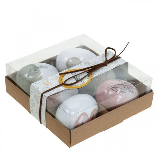 Floristik24 Plastik Ostereier zum Aufhängen Ostedeko Ø5cm H7cm 6St