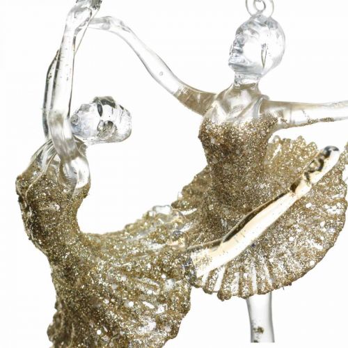 Floristik24 Dekohänger Tänzerin, Christbaumschmuck, Ballerina zum Hängen H14/13cm 2St