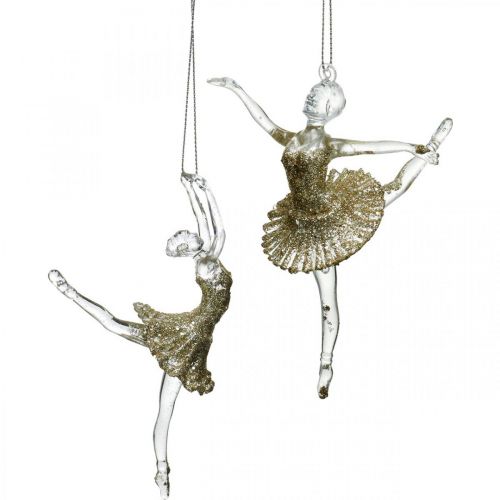 Floristik24 Dekohänger Tänzerin, Christbaumschmuck, Ballerina zum Hängen H14/13cm 2St