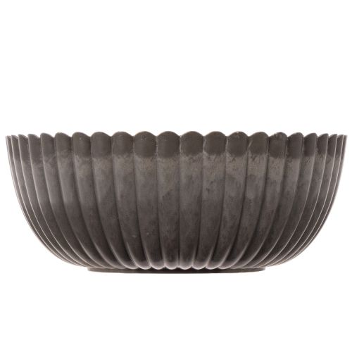 Runde Schale Kunststoff geriffelt anthrazit 15 cm 2er-Set | Floristik24.ch