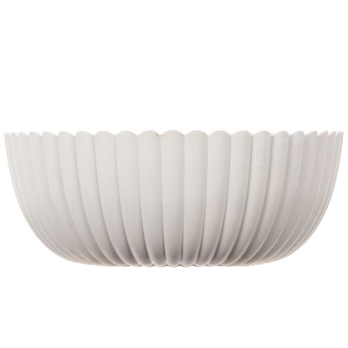Runde Schale aus Kunststoff, geriffelt, Weiss, 15 cm, 2 Stück | Floristik24.ch