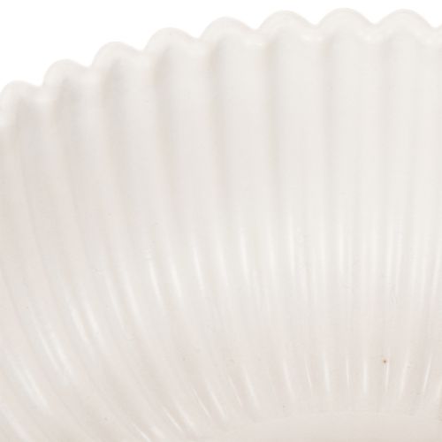 Runde Schale aus Kunststoff, geriffelt, Weiss, 15 cm, 2 Stück | Floristik24.ch