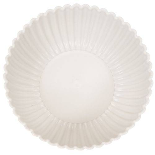 Runde Schale aus Kunststoff, geriffelt, Weiss, 15 cm, 2 Stück | Floristik24.ch