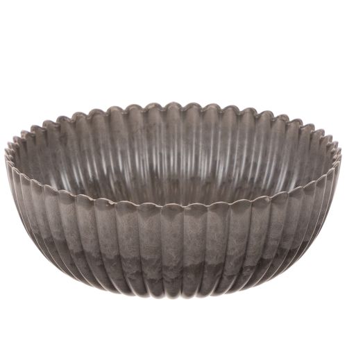 Runde Schale mit Rillen Kunststoff Anthrazit 20cm 2 Stück
