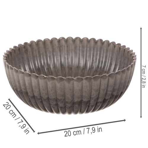 Runde Schale mit Rillen Kunststoff Anthrazit 20cm 2 Stück | Floristik24.ch
