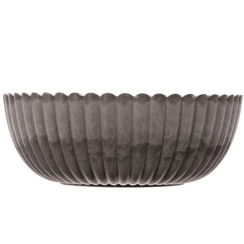 Runde Schale mit Rillen Kunststoff Anthrazit 20cm 2 Stück | Floristik24.ch