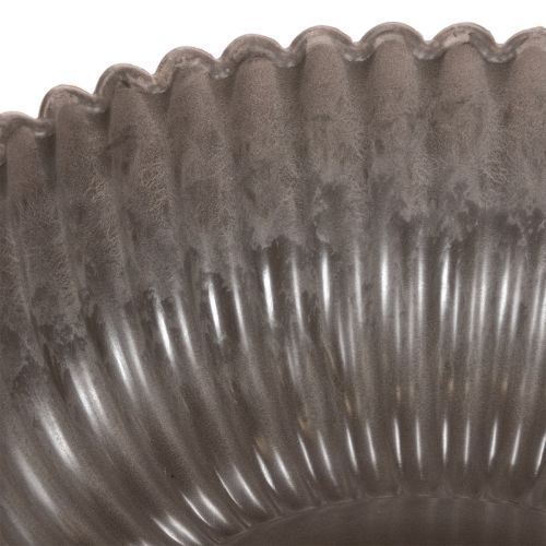 Runde Schale mit Rillen Kunststoff Anthrazit 20cm 2 Stück | Floristik24.ch