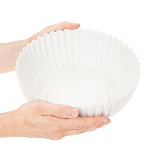 Schale geriffelt aus Kunststoff, 25 cm, Grau | Floristik24.ch