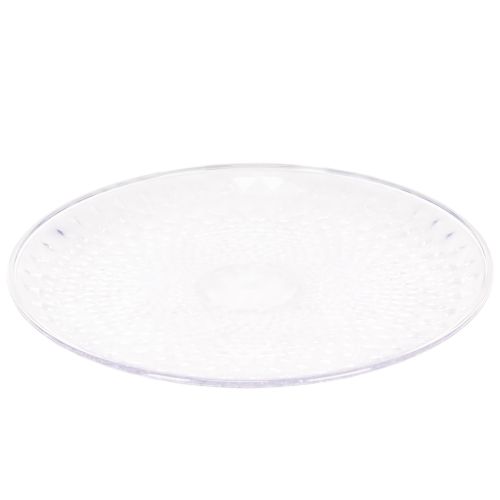 Dekoteller rund transparent mit Fuss 32 cm | Floristik24.ch