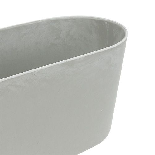 Floristik24 Plastikschale oval Grau 27cm x 11cm H10cm 1St