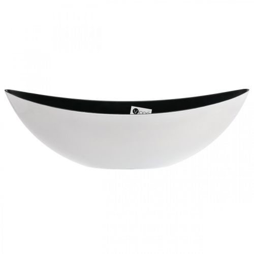 Floristik24 Deko-Schale oval Weiß, Schwarz Pflanzschale Pflanzschiff 55cm