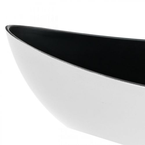 Floristik24 Deko-Schale oval Weiß, Schwarz Pflanzschale Pflanzschiff 55cm