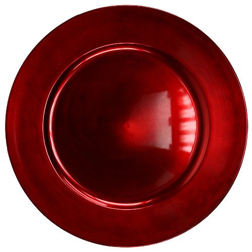 Plastikteller Ø33cm Rot mit glasierten Effekt