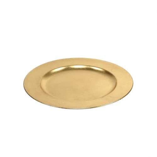 Plastikteller 25cm gold mit Blattgold - Effekt