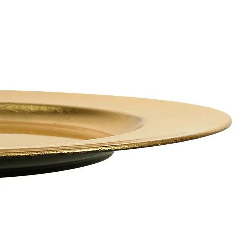 Plastikteller Ø33cm Gold mit Blattgold-Effekt | Floristik24.ch