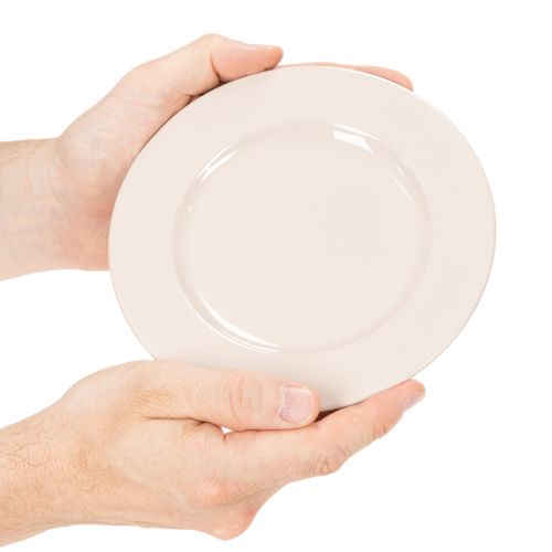 Teller rund Kunststoff 17 cm Apricot Dekoration 6er-Set | Floristik24.ch